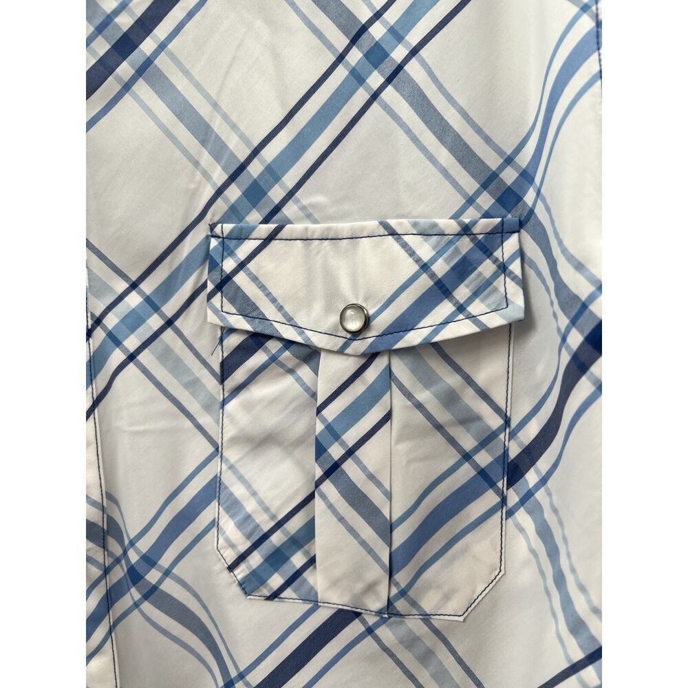 Dagon Apparel Company Men’s Snap Front Plaid Shirt Blue White Crabs Size L NWOT - Picture 5 of 10